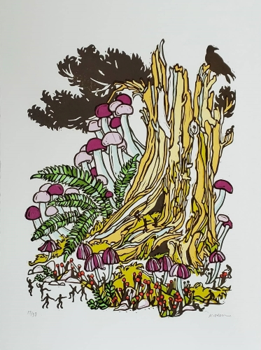 nature block print by Katie Dean