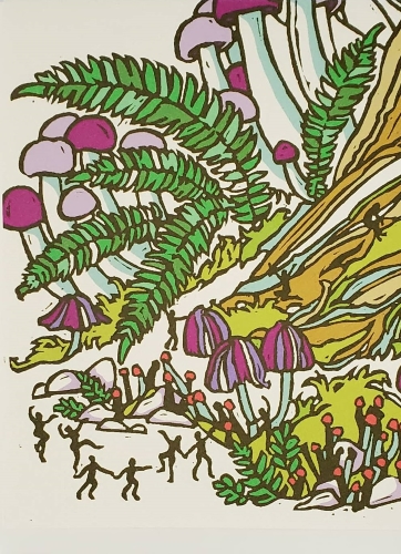 nature block print by Katie Dean