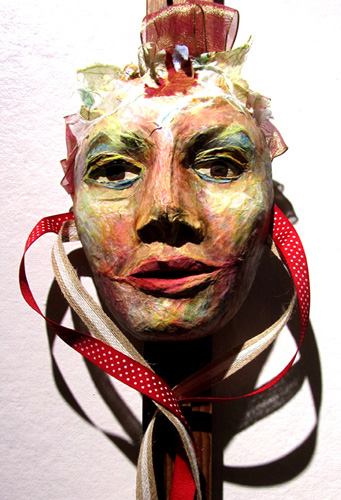 paper sculptural mask by Phyllis Tracy Malinow