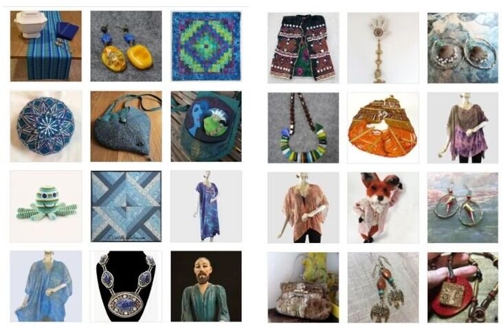 Artizan Made ecommerce website blue and beaded categories