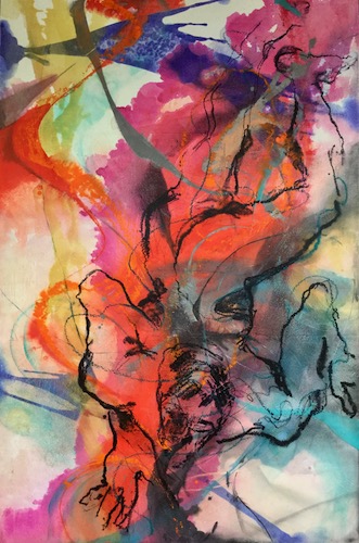 abstract encaustic painting by Kohlene Hendrickson