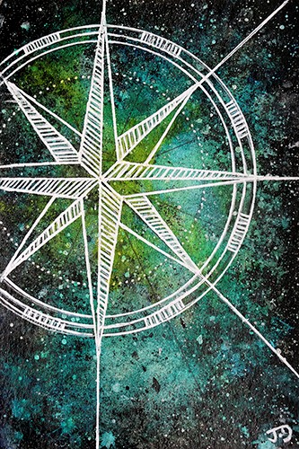 compass painting by Jolene Dames