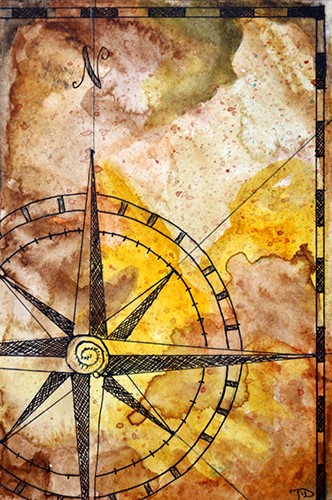 compass painting by Jolene Dames