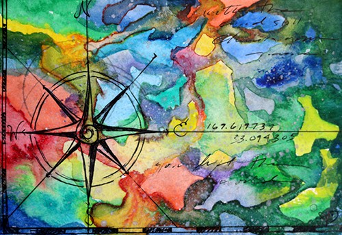 compass painting by Jolene Dames