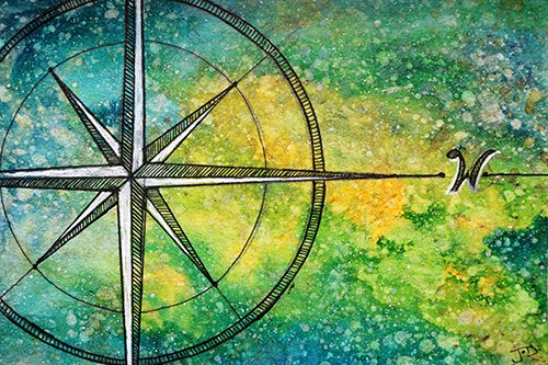 compass painting by Jolene Dames