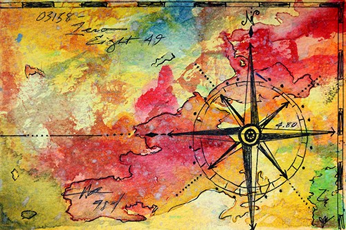 compass painting by Jolene Dames