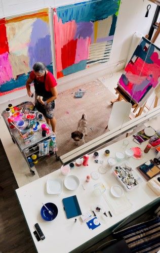 artist Marisabel Gonzalez in her studio