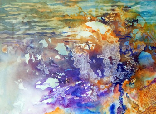 watercolor painting of the coral reef by Janet Hassinger