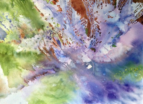 watercolor painting of coral reef by Janet Hassinger