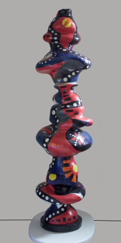 clay totem sculpture by Winifred Potenza