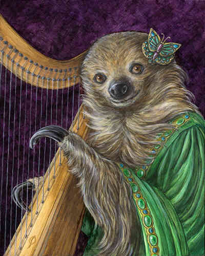 sloth portrait by Ellen Paquette