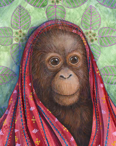 portrait of a chimpanzee by Ellen Paquette