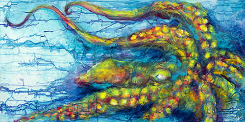 octopus painting by Sian Pampellonne