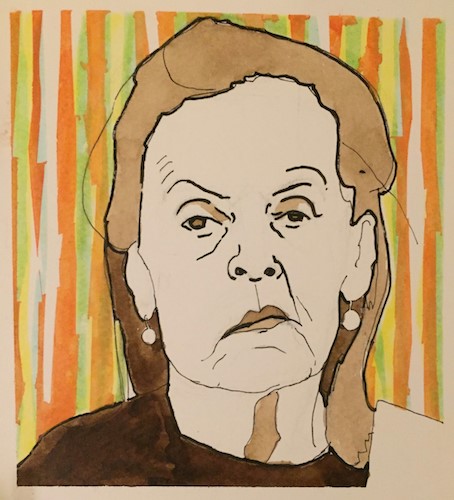 portrait of Pat Steir by Una Pett