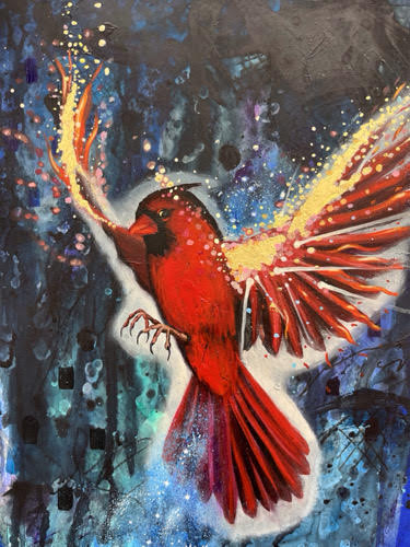 cardinal painting by Briana Fitzpatrick