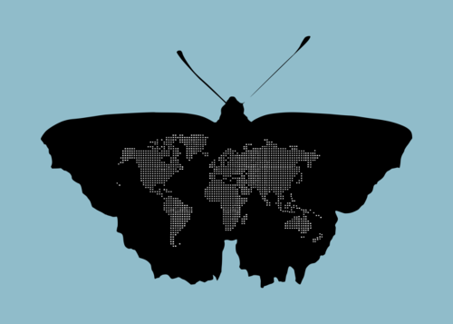 screenprint of a butterfly by Jezdimir Milosevic