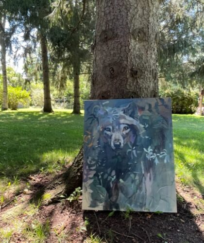 Painting of a bear by Kimberly Santini
