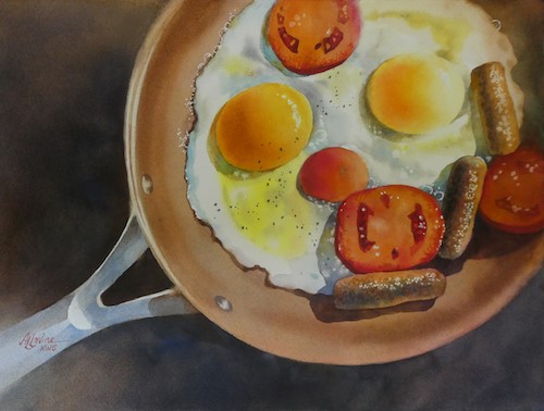 still life watercolor painting by Alexis Lavine