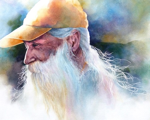 watercolor portrait by Alexis Lavine