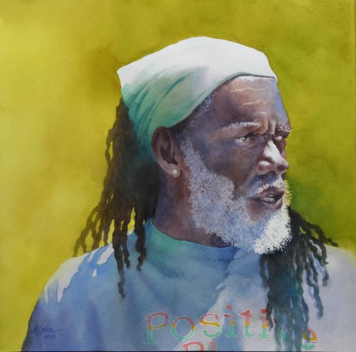 watercolor portrait by Alexis Lavine