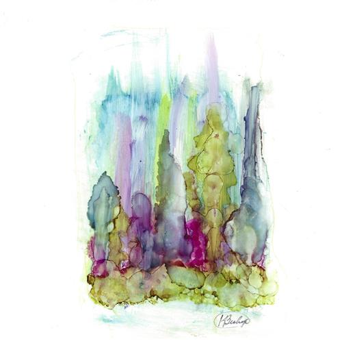 alcohol ink landscape by Katy Bishop