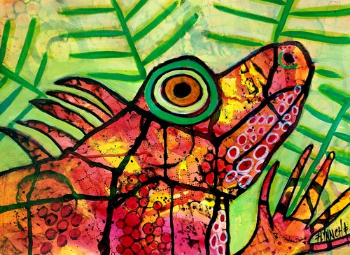 iguana painting by Lynn Chatman 