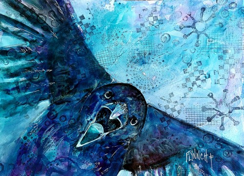 crow painting by Lynn Chatman
