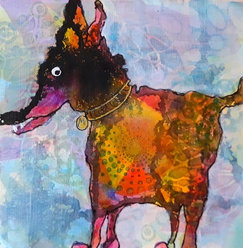dipinto del cane di Lynn Chatman