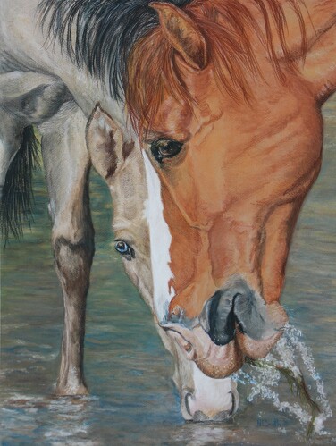 horse pastel portrait by Nancy Smyth