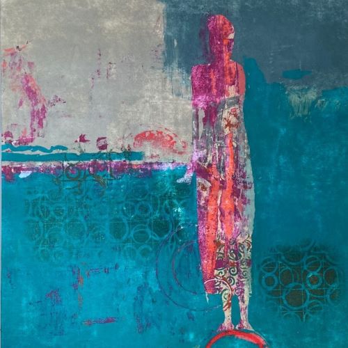 figurative clay monoprint by Robin Sesan