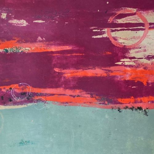 landscape clay monoprint by Robin Sesan