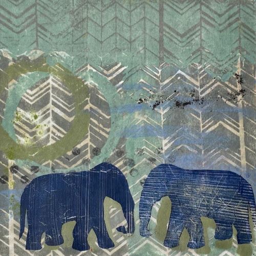 elephant clay monoprint by Robin Sesan