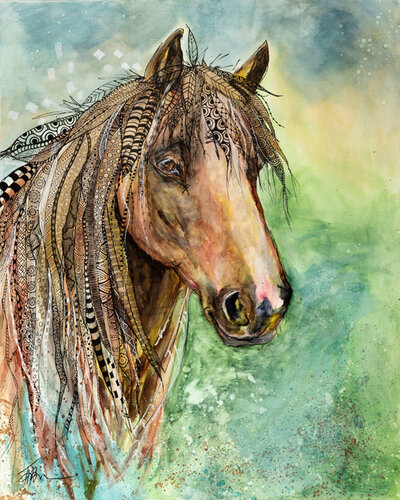 watercolor of a horse by Teresa Brown