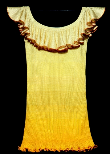 abito in maglia fiber art di Jacquelyn Roesch-Sanchez