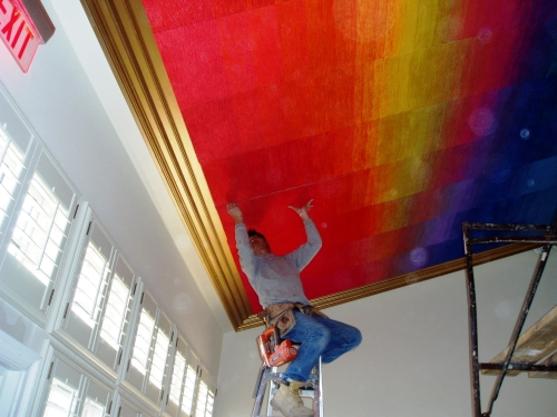 fiber art ceiling installation - Jacquelyn Roesch-Sanchez