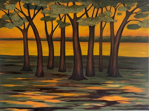 painting of trees by Margaret Biggs
