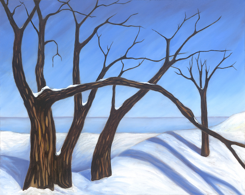 snowy landscape painting by Margaret Biggs