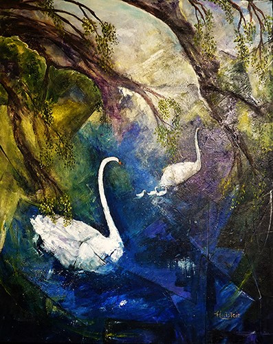 painting of swans by Michael Hartstein