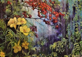 floral landscape painting by Michael Hartstein