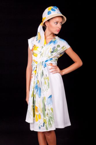 hand painted silk dress by Monika Roglic