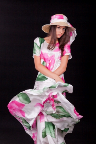 hand painted silk dress by Monika Roglic