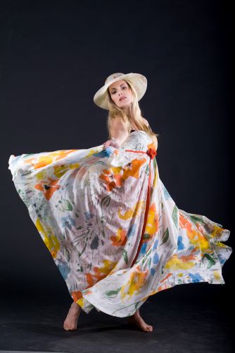 hand painted silk dress by Monika Roglic