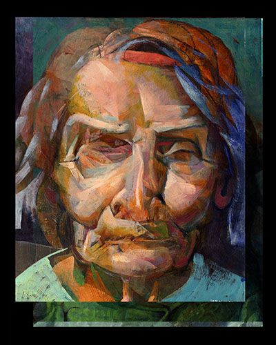 digital self portrait painting by Monty Kane