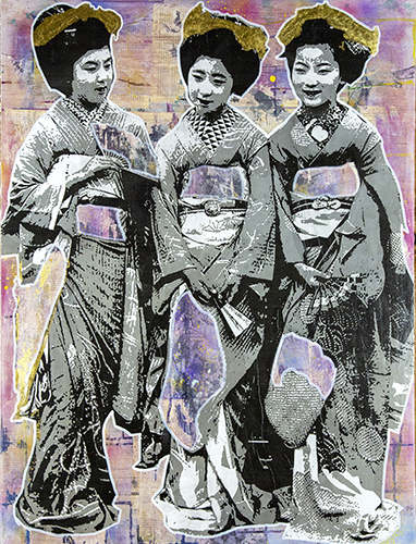 portrait of Three Geishas by Sya Warfield