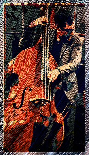 digital photo fo a jazz musician by Jenny Pivor