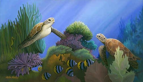 Sea turtle painting by John Ketley