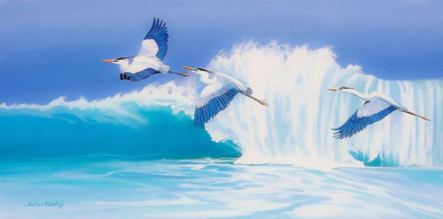 Heron painting by John Ketley