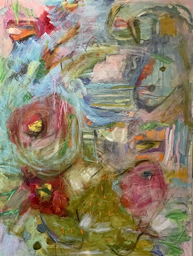 abstract floral painting by Tara Verkuil