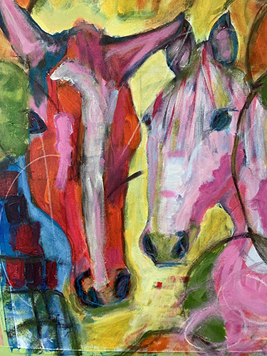 abstract horse painting by Tara Verkuil