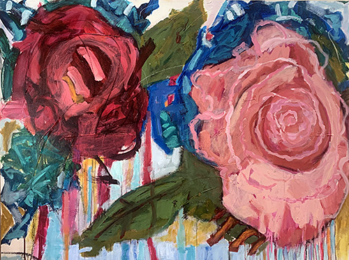 abstract floral painting by Tara Verkuil